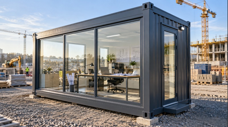 Container birou cu ferestre mari: avantaje pentru lumina naturala si confort