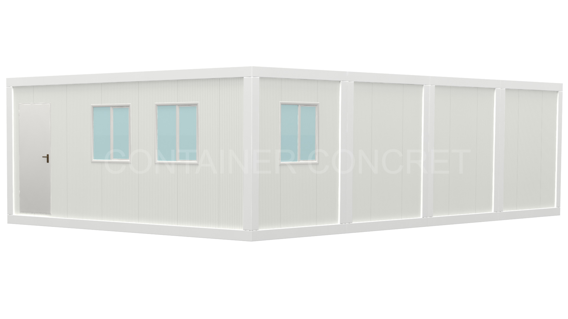 Container Modular 6x9.6m cu 1 Usa si 3 Ferestre 
