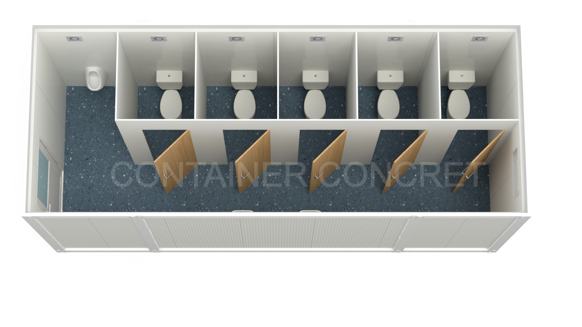 Container Sanitar 6m cu 5 WC 1 Pisoar