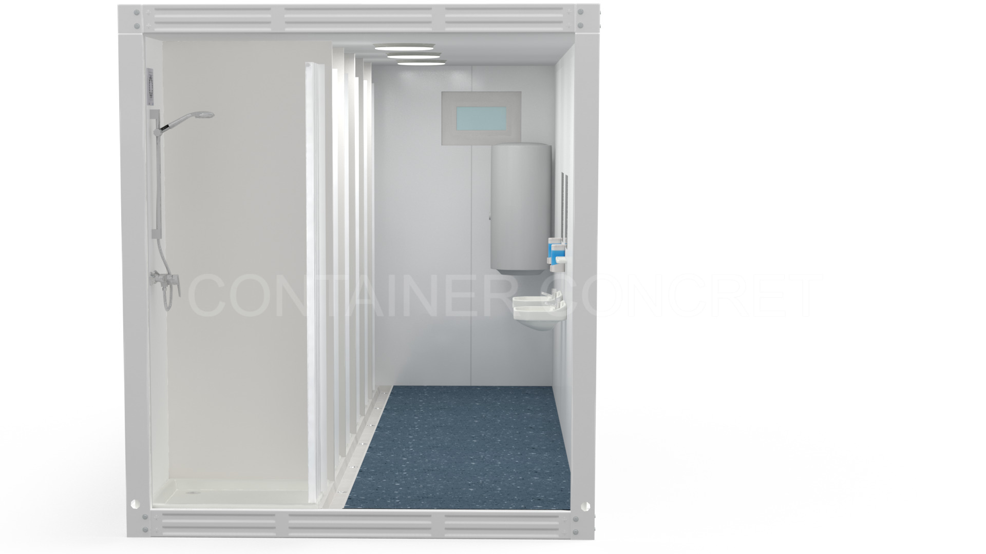 Container Sanitar 6m cu 6 Dusuri